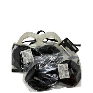 NEW Mardi Mask Masquerade 3Pcs Black White Glitter Sequin Elegant Party Mask Set
